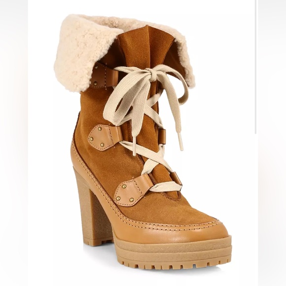 See by Chloé Verena Shearling High Block Heel‎ Booties - Picture 13 of 16